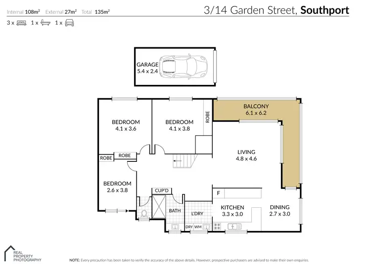 Floorplan of Homely apartment listing, 3/14 Garden Street, Southport QLD 4215