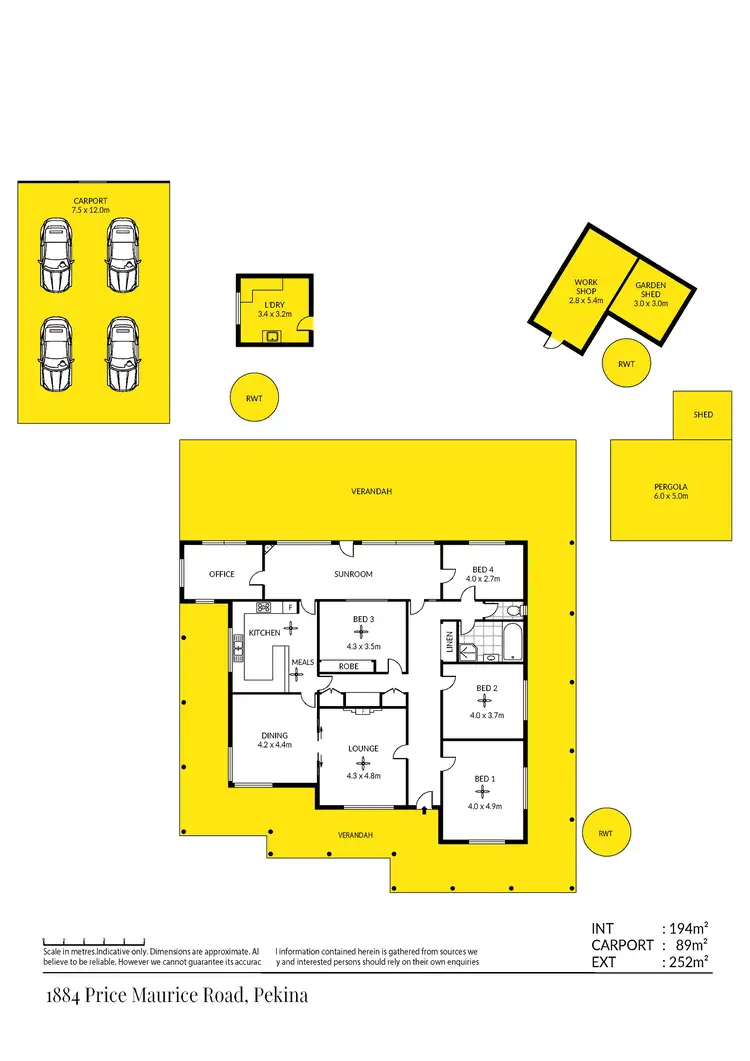 Floorplan of Homely rural property listing, 'Boudaglen' and 'Acacia Glen' - 1884 Price Maurice Road, Pekina SA 5431