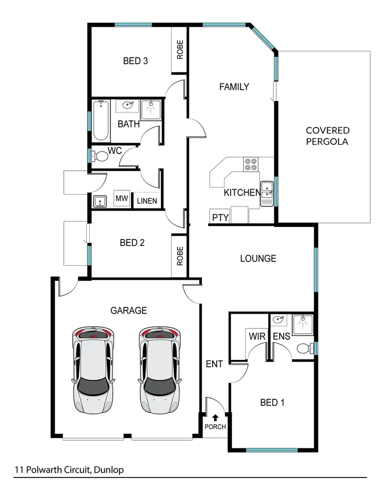 Floorplan of Homely house listing, 11 Polwarth Circuit, Dunlop ACT 2615