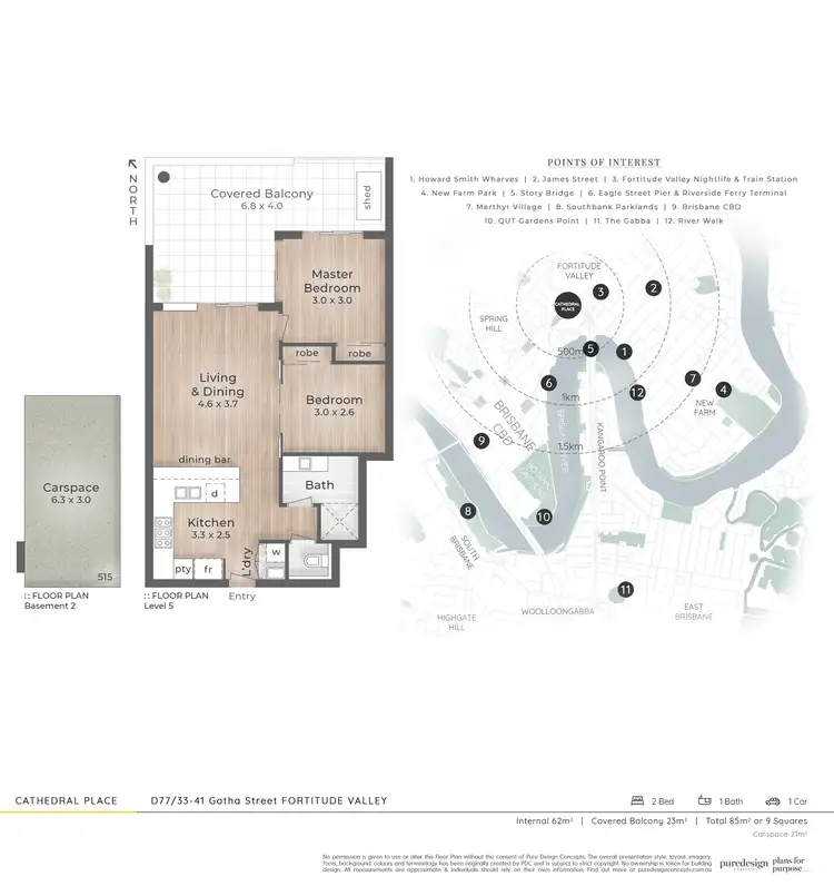Floorplan of Homely apartment listing, D77/41 Gotha Street, Fortitude Valley QLD 4006