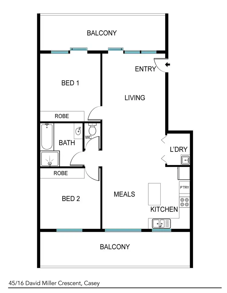 Floorplan of Homely apartment listing, 45/16 David Miller Crescent, Casey ACT 2913