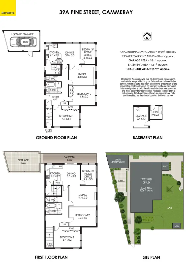 Floorplan of Homely semi-detached listing, 1 & 2/39a Pine Street, Cammeray NSW 2062
