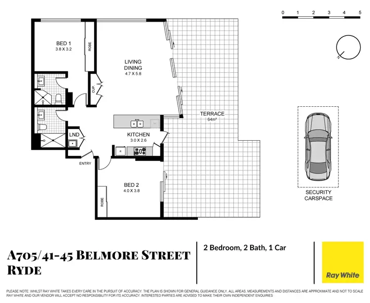 Floorplan of Homely apartment listing, A705/41 Belmore Street, Ryde NSW 2112