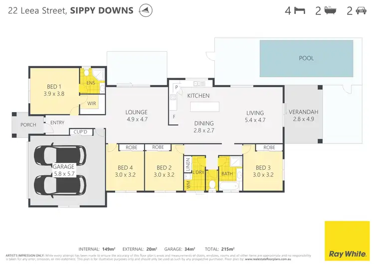 Floorplan of Homely house listing, 22 Leea Street, Sippy Downs QLD 4556