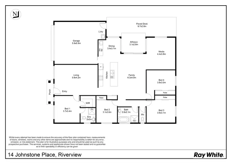 Floorplan of Homely house listing, 14 Johnstone Place, Riverview QLD 4303