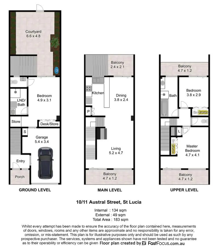 Floorplan of Homely townhouse listing, 10/11 Austral Street, St Lucia QLD 4067