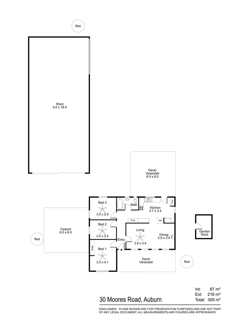 Floorplan of Homely house listing, 30 Moores Road, Auburn SA 5451