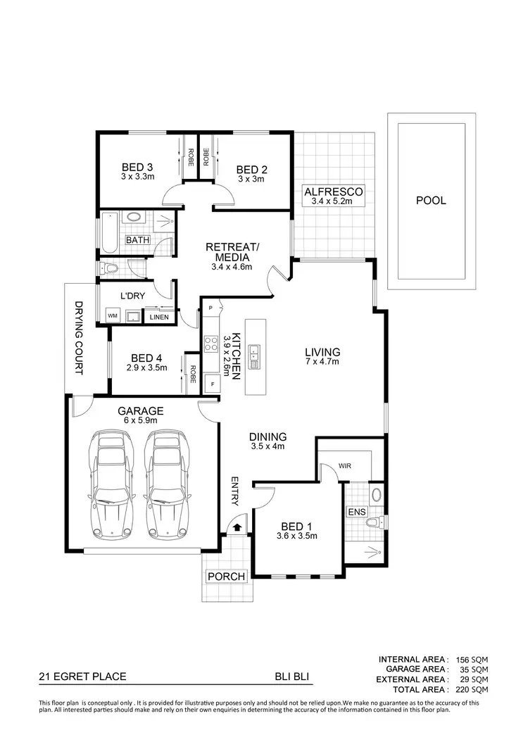 Floorplan of Homely house listing, 21 Egret Place, Bli Bli QLD 4560