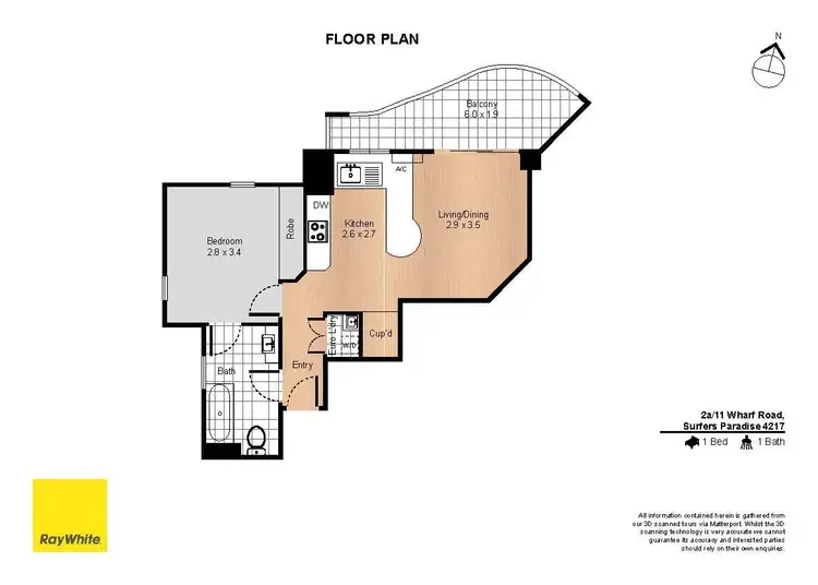 Floorplan of Homely unit listing, 2A/11 Wharf Road, Surfers Paradise QLD 4217