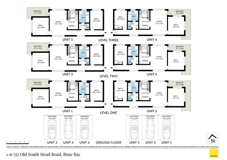 Floorplan of Homely block of units listing, 1-6/557 Old South Head Road, Rose Bay NSW 2029