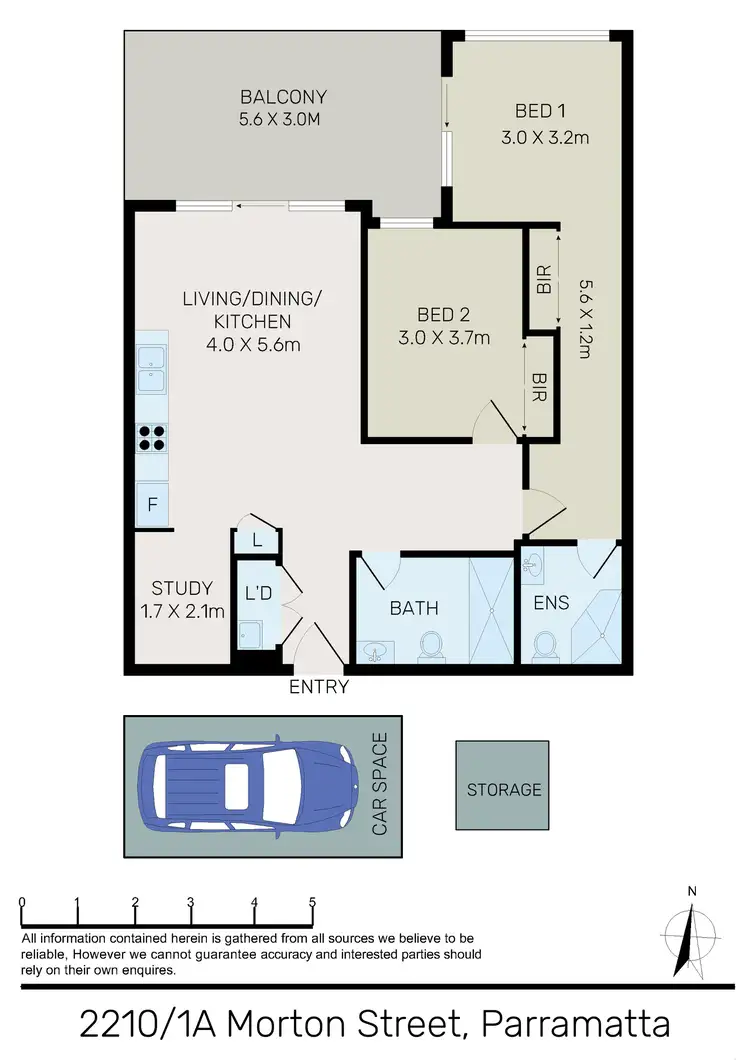 Floorplan of Homely apartment listing, 2210/1A Morton Street, Parramatta NSW 2150