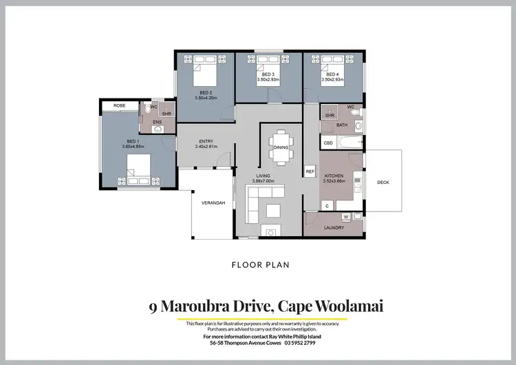 Floorplan of Homely house listing, 9 Maroubra Drive, Cape Woolamai VIC 3925