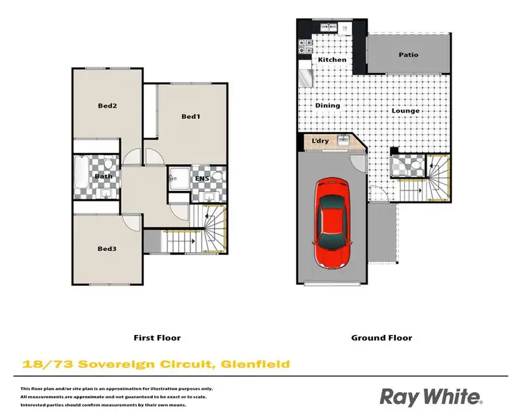 Floorplan of Homely townhouse listing, 18/73 Sovereign Circuit, Glenfield NSW 2167