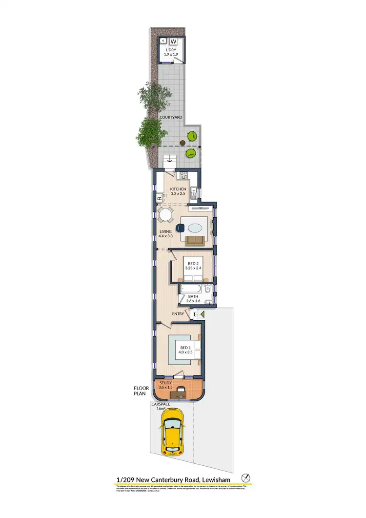 Floorplan of Homely apartment listing, 1/209 New Canterbury Road, Lewisham NSW 2049