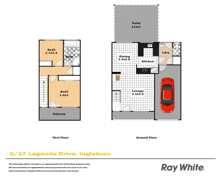 Floorplan of Homely townhouse listing, 2/17 Lagonda Drive, Ingleburn NSW 2565