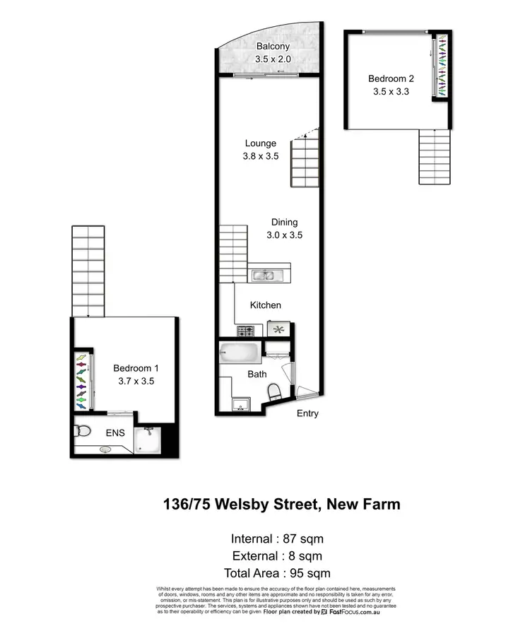 Floorplan of Homely apartment listing, 36/75 Welsby Street, New Farm QLD 4005
