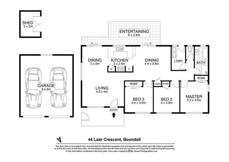 Floorplan of Homely house listing, 44 Laar Crescent, Boondall QLD 4034
