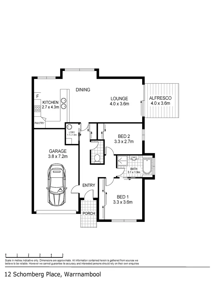 Floorplan of Homely unit listing, 12 Schomberg Place, Warrnambool VIC 3280