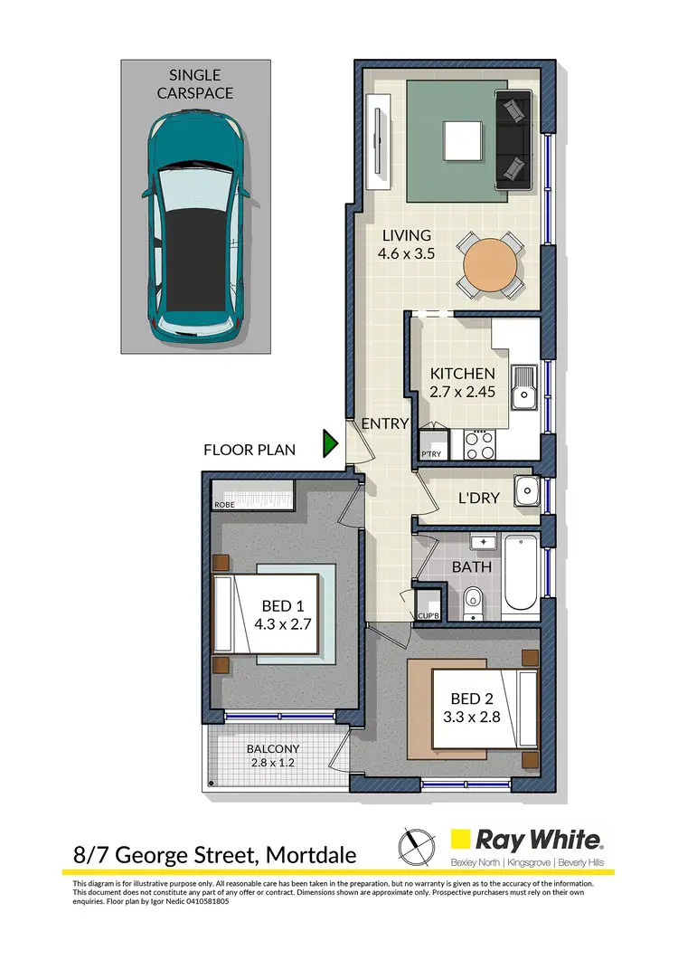 Floorplan of Homely unit listing, 8/7 George Street, Mortdale NSW 2223