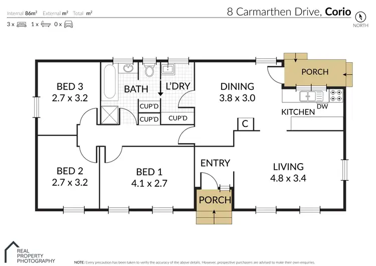 Floorplan of Homely house listing, 8 Carmarthen Drive, Corio VIC 3214