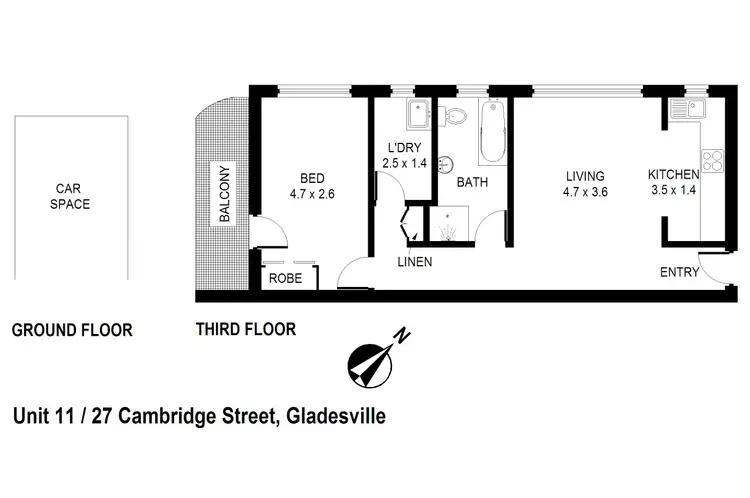 Floorplan of Homely unit listing, 11/27 Cambridge Street, Gladesville NSW 2111