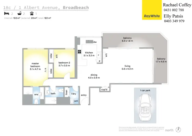 Floorplan of Homely unit listing, 18C 'Beach Haven' 1 Albert Avenue, Broadbeach QLD 4218