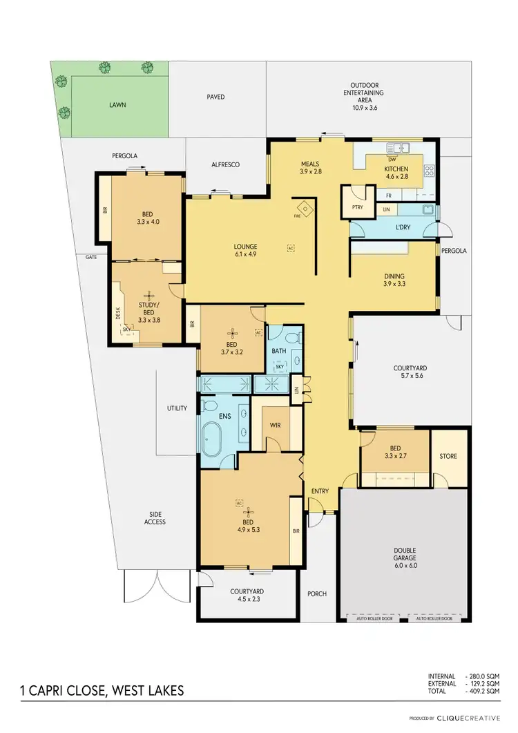 Floorplan of Homely house listing, 1 Capri Close, West Lakes SA 5021