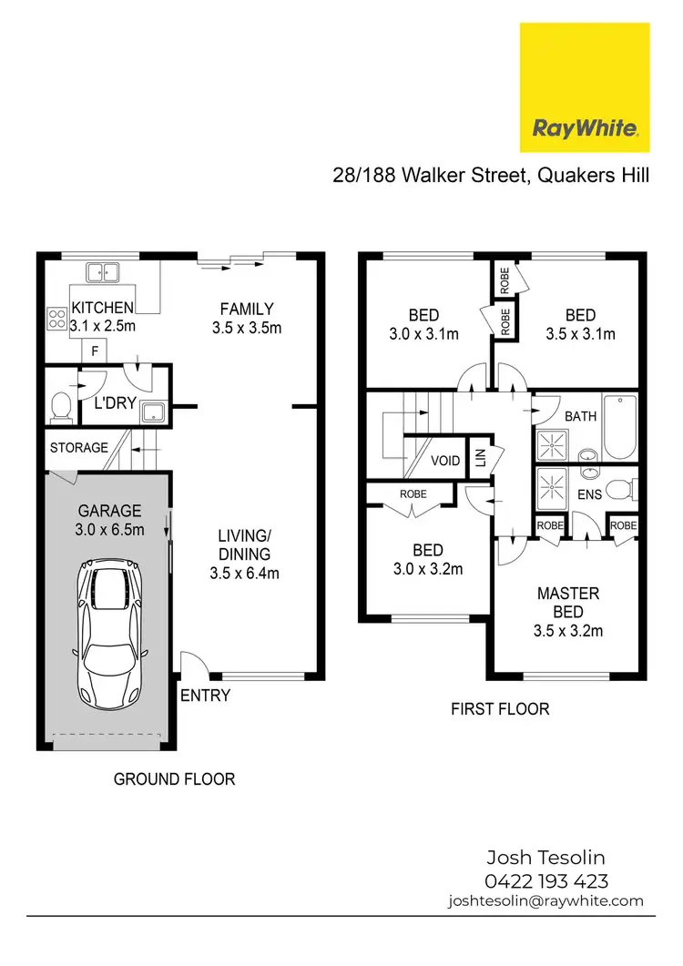 Floorplan of Homely townhouse listing, 28/188 Walker Street, Quakers Hill NSW 2763