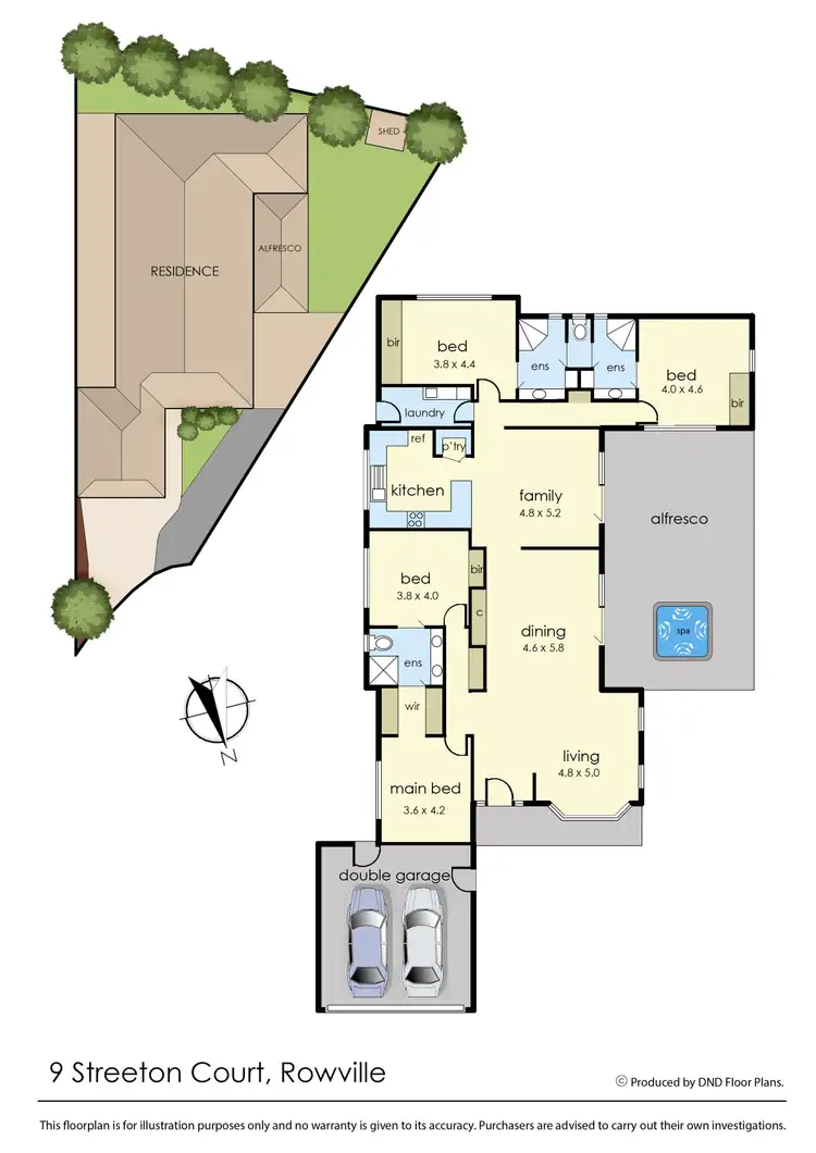 Floorplan of Homely house listing, 9 Streeton Court, Rowville VIC 3178
