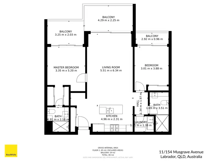 Floorplan of Homely unit listing, 11 Horizon/Sphere, 154 Musgrave Avenue, Southport QLD 4215