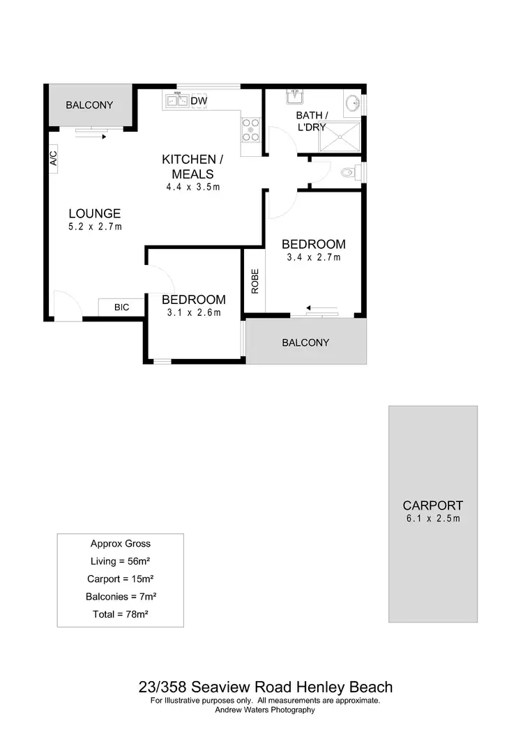 Floorplan of Homely apartment listing, 23/362 Seaview Road, Henley Beach SA 5022