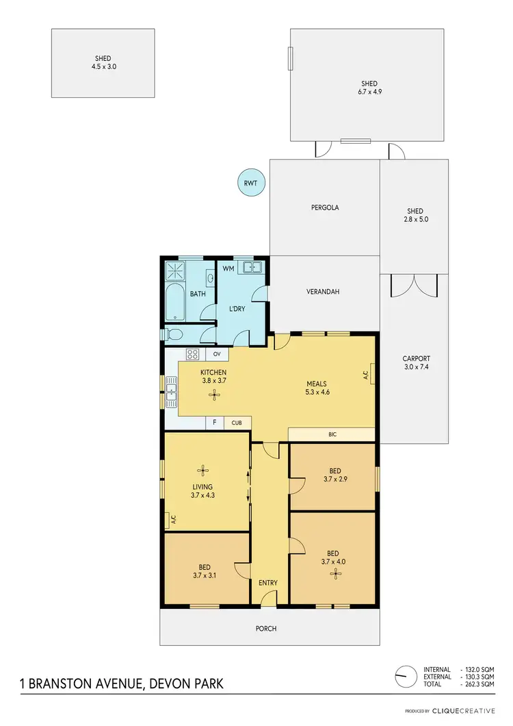 Floorplan of Homely house listing, 1 Branston Avenue, Devon Park SA 5008
