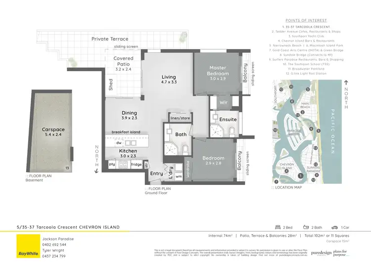 Floorplan of Homely house listing, 5/35-37 Tarcoola Cresent, Chevron Island QLD 4217