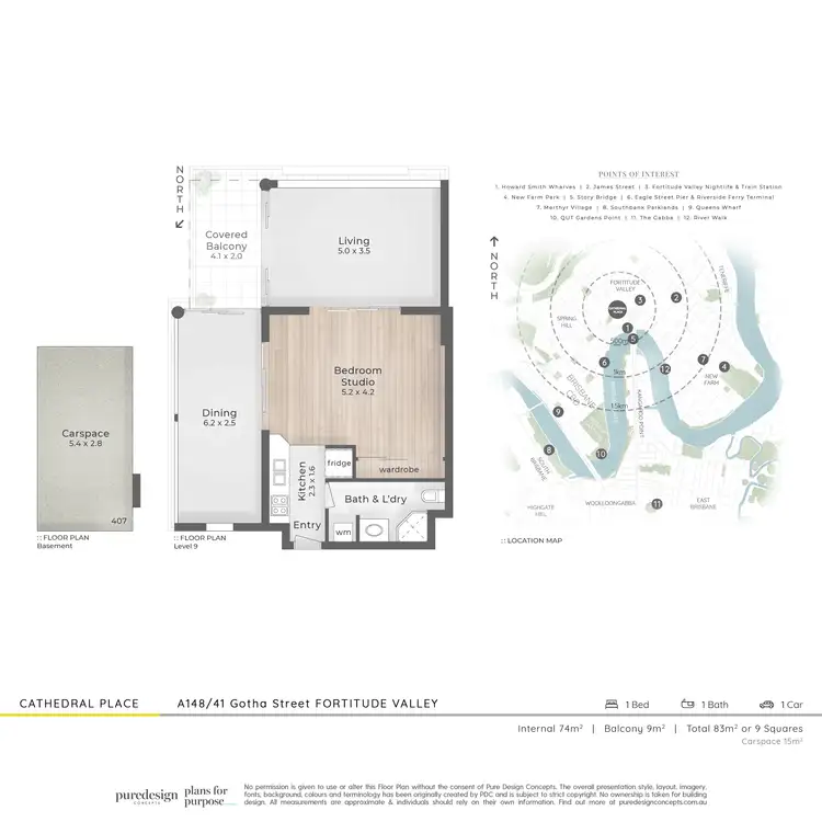Floorplan of Homely apartment listing, A148/41 Gotha Street, Fortitude Valley QLD 4006