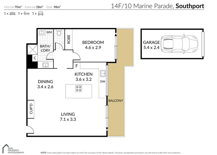 Floorplan of Homely unit listing, 14F/10 Marine Parade, Southport QLD 4215