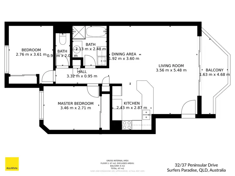 Floorplan of Homely apartment listing, 32/37 Peninsular Drive, Surfers Paradise QLD 4217