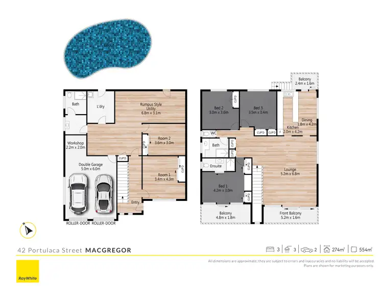 Floorplan of Homely house listing, 42 Portulaca Street, Macgregor QLD 4109