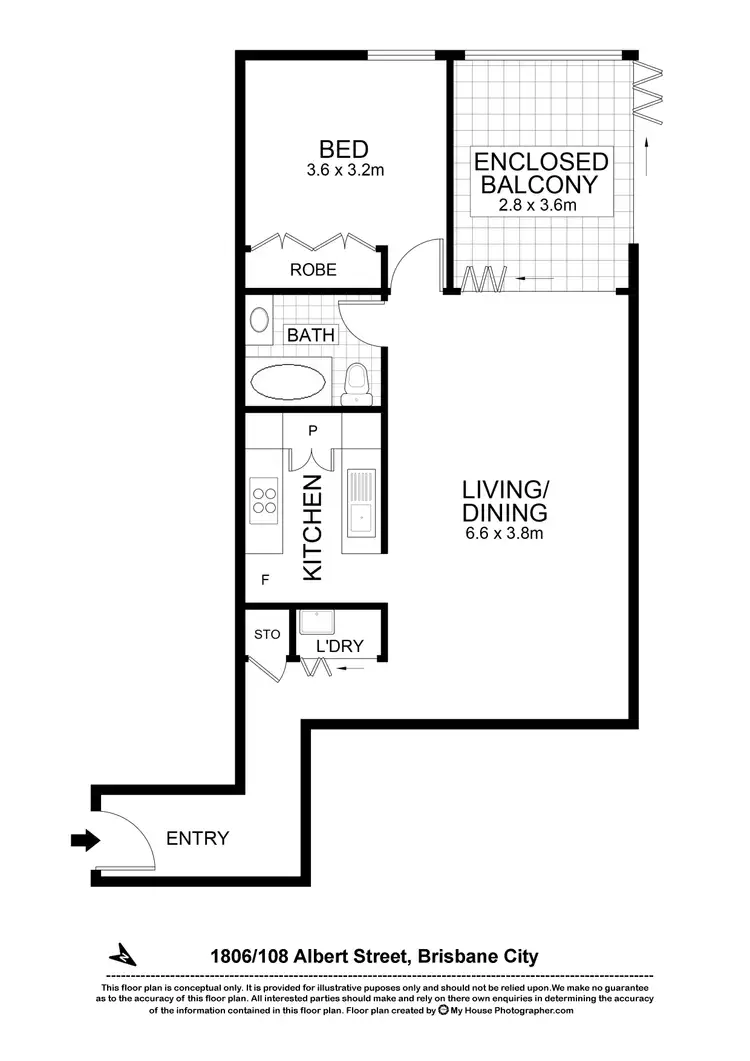Floorplan of Homely apartment listing, 1806/108 Albert Street, Brisbane City QLD 4000