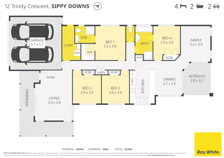 Floorplan of Homely house listing, 12 Trinity Crescent, Sippy Downs QLD 4556