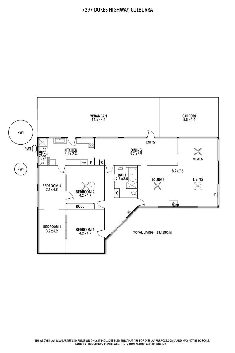 Floorplan of Homely rural property listing, 7297 Dukes Highway, Culburra SA 5261