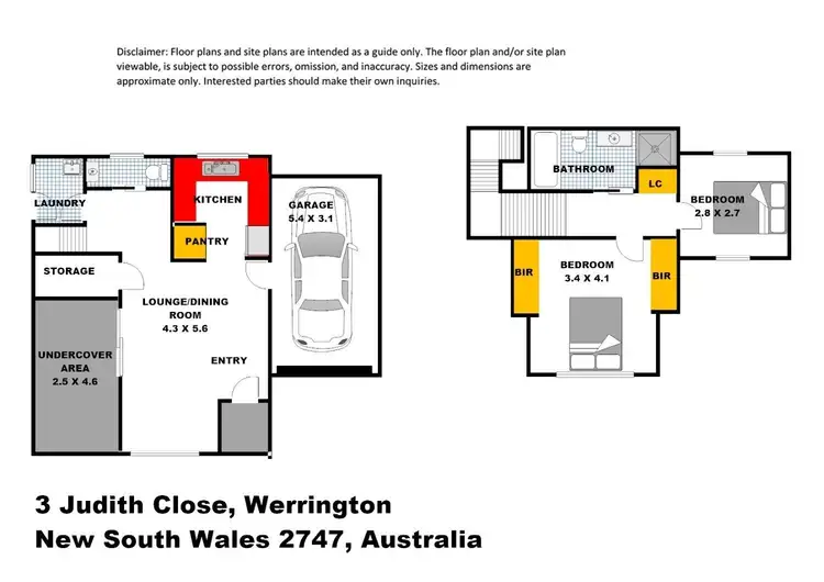 Floorplan of Homely townhouse listing, 1/3 Judith Close, Werrington NSW 2747