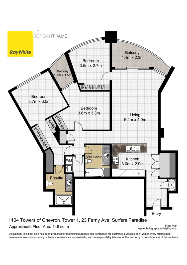 Floorplan of Homely apartment listing, 1104/23 Ferny Avenue, Surfers Paradise QLD 4217