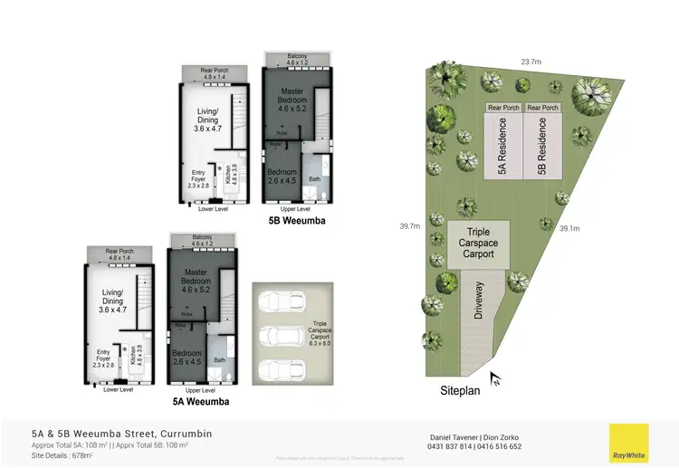 Floorplan of Homely semi-detached listing, 5A & 5B Weeumba Street, Currumbin QLD 4223
