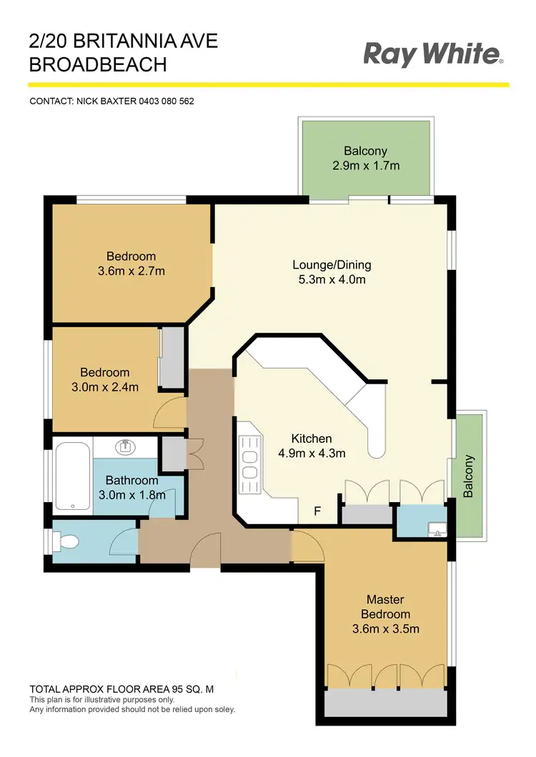 Floorplan of Homely unit listing, 2/20 Britannia Avenue, Broadbeach QLD 4218