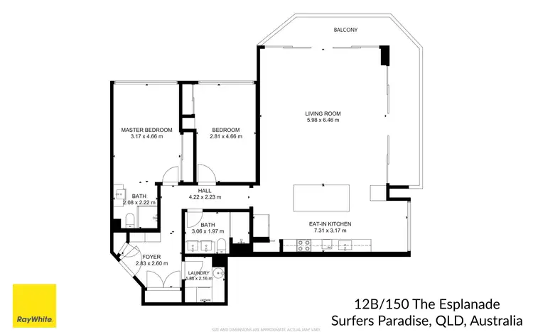 Floorplan of Homely apartment listing, 12B/150 The Esplanade, Surfers Paradise QLD 4217