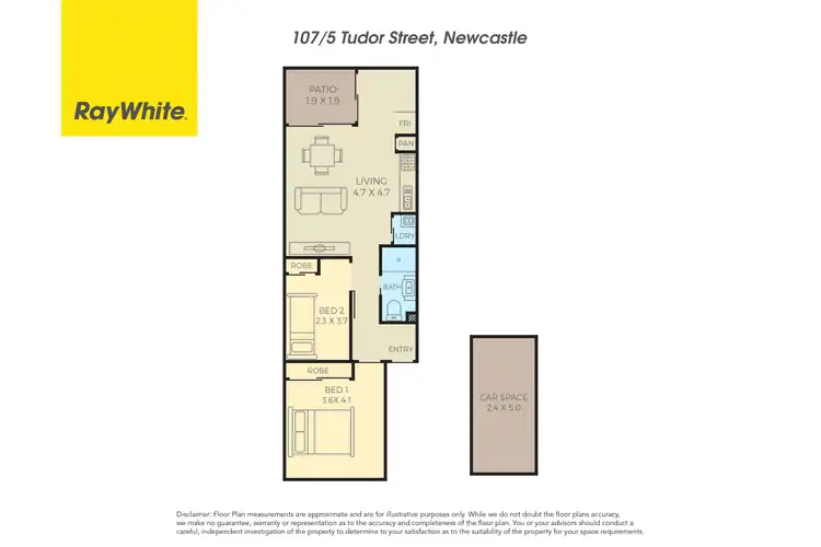 Floorplan of Homely apartment listing, U 107/5 Tudor Street, Newcastle West NSW 2302