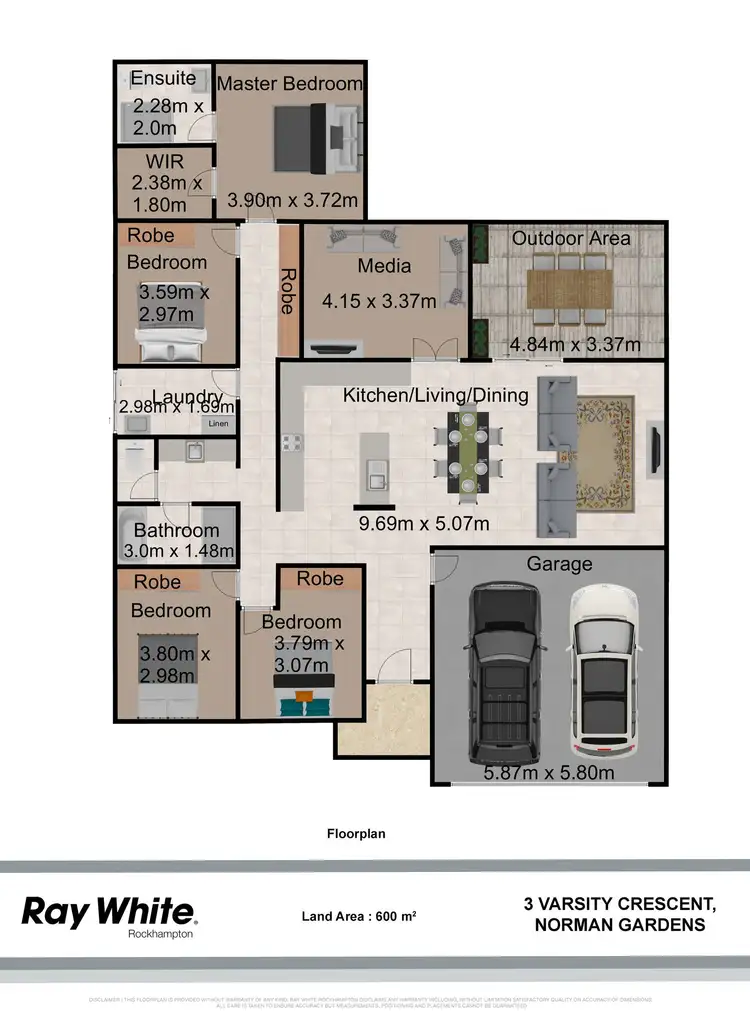 Floorplan of Homely house listing, 3 Varsity Crescent, Norman Gardens QLD 4701