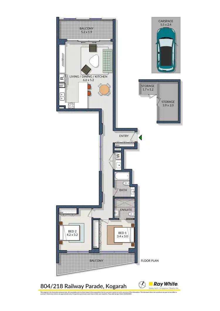Floorplan of Homely apartment listing, 804/218 Railway Parade, Kogarah NSW 2217