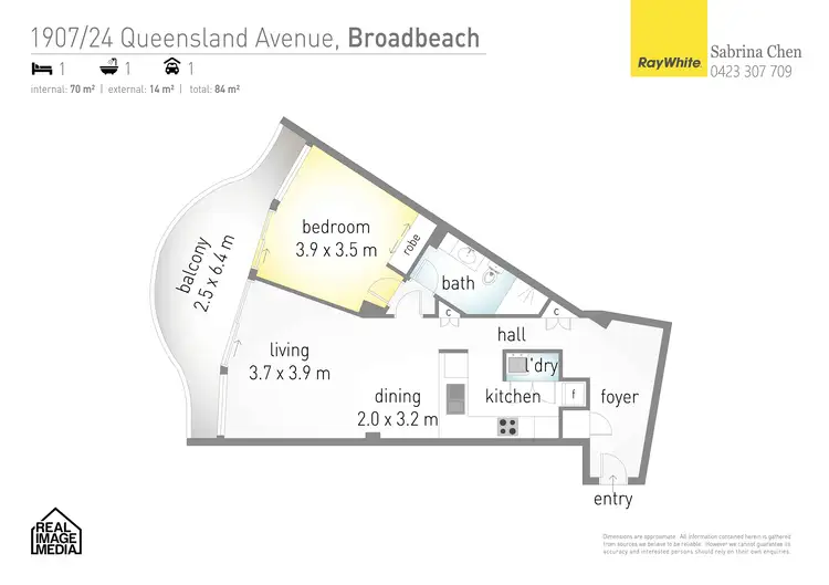 Floorplan of Homely apartment listing, 1907/24 Queensland Avenue, Broadbeach QLD 4218
