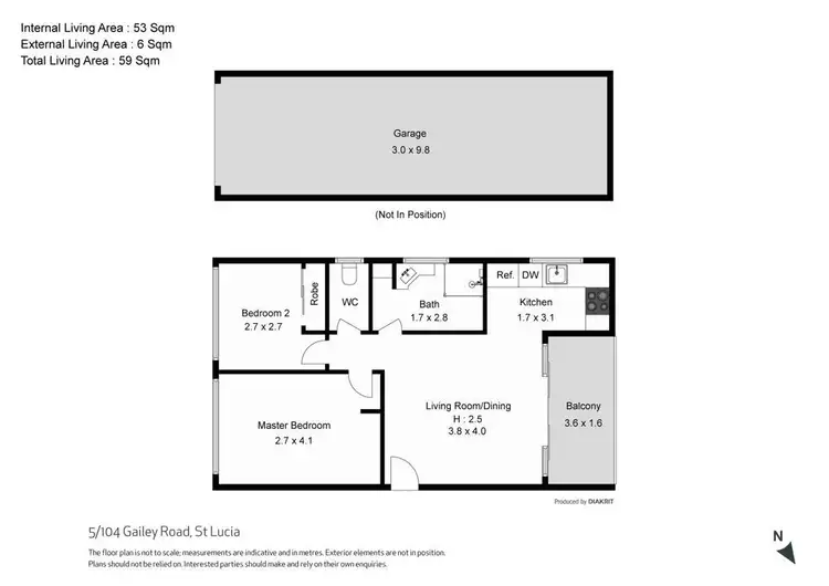 Floorplan of Homely unit listing, 5/104 Gailey Road, St Lucia QLD 4067
